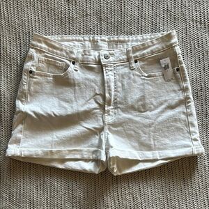 Old Navy White Jean Shorts with Cuffed Hem